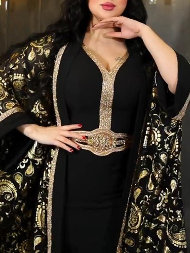 Abaya Dubai Kaftan Women Muslim Long Sleeve Maxi Dress Islamic Robe Party Gown - Picture 186 of 397