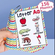 Mini Alphabet Flip Book A-Z Educational Phonics Cards Learning Tool 26 Letters