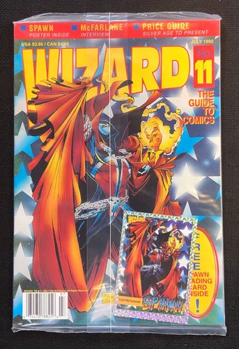 Wizard Guide to Comics Price Guide Vintage SEALED Magazine w/Cards July 1992 #11
