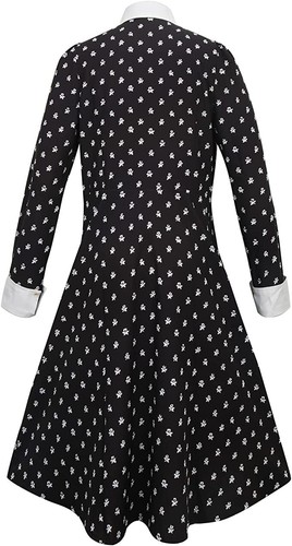 Wednesday Addams Girls Costume Long Sleeve Dress, Large - Picture 5 of 7