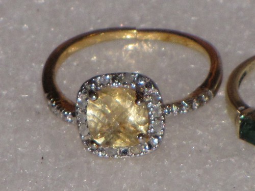 Rings 18k 10k Gold 925 Silver Diamonds Emerald Engagement Square Lot Of 3 Womens - Picture 4 of 24