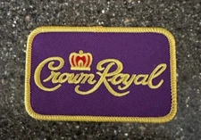 EXTREMELY RARE CROWN ROYAL CANADIAN WHISKEY EMBROIDERED IRON-ON PATCH...