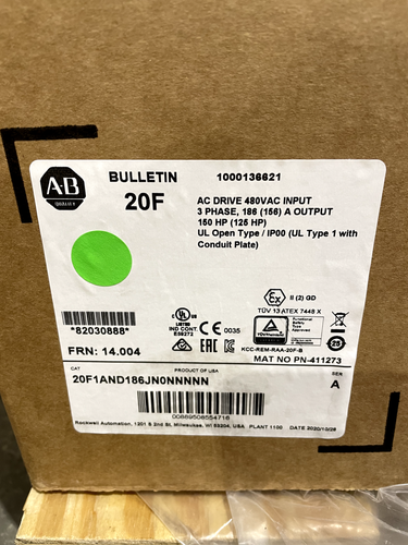 NEW AB 20F1AND186JN0NNNNN /A PowerFlex 753 AC Drive 150HP 186A US Stock - Picture 4 of 4