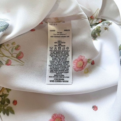CAMISA TED BAKER SIMMA BLANCA FLORAL ABOTONADA - M - Imagen 11 de 12