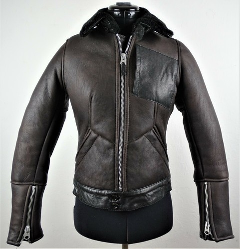 CHAQUETA SLIM G-STAR RAW PILOT MUJER Shearling Pilot Sherpa chaqueta de cuero talla XS NUEVA - Imagen 5 de 12