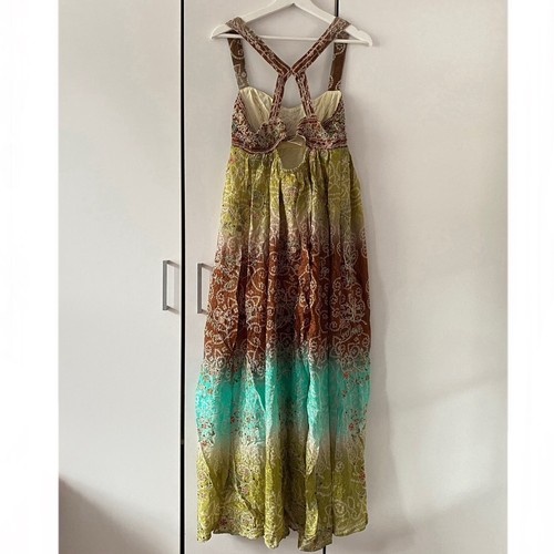 Free People Into The Nights Beaded Embroidered Floral Flowy Maxi Dress Size M - Picture 7 of 16