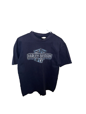Harley Davidson Cycles Blue T Shirt Milwaukee Sz L | eBay