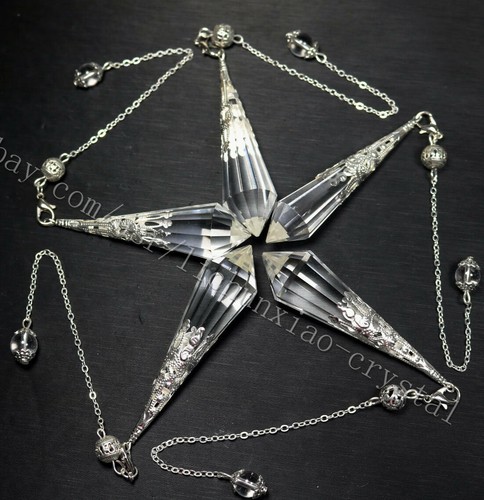 5pcs 12 sided VOGEL Style Natural White Quartz Crystal pendulum POINT Pendant - Imagen 3 de 10