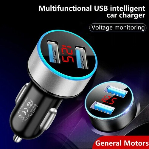 Dual Ports 3.1A USB Car Cigarette Charger Lighter Digital LED Voltmeter 12V/24V - Picture 9 of 20