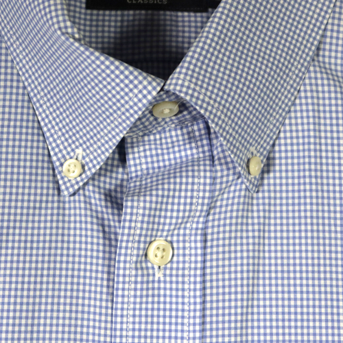Daniel Cremieux 100% Cotton Shirt Mens Large Short Sleeve Button Up - Blue Check - Picture 3 of 11