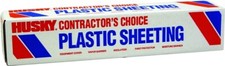 Husky Contractor's Choice CF01512-200C Plastic Sheeting, 200 ft L, 12 ft W,Clear