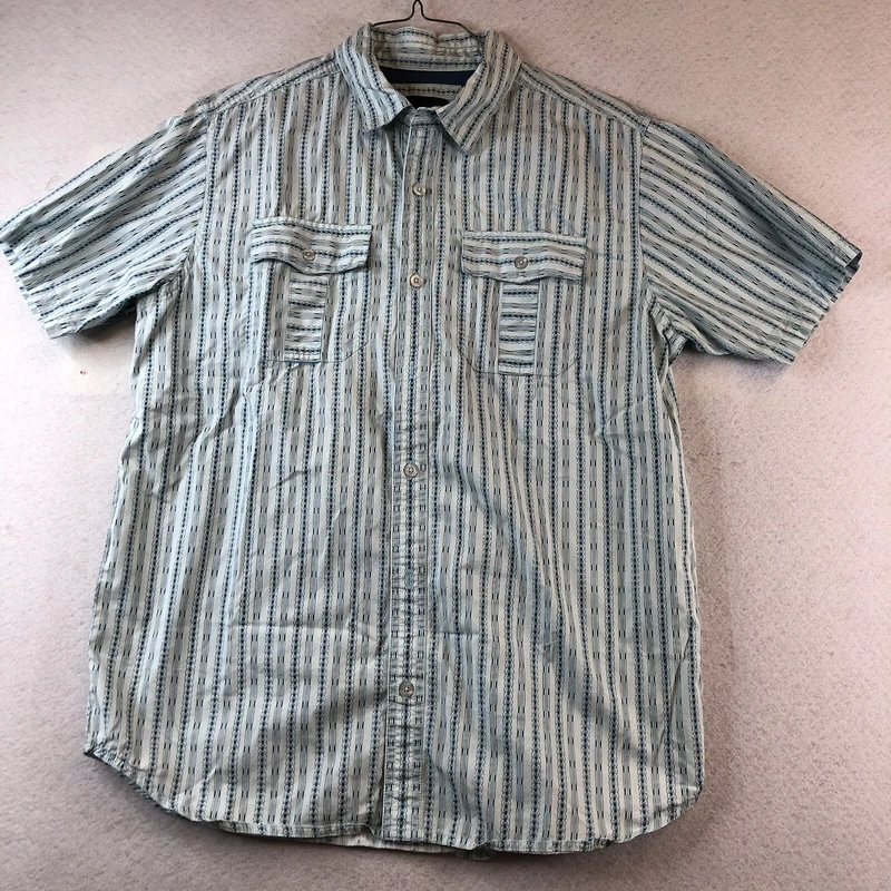 prana short sleeve button down organic cotton shirt