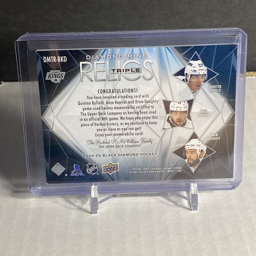 2024-25 Black Diamond Mine Triples Relic Byfield Kopitar Doughty Kings DMTR-BKD - Picture 2 of 2