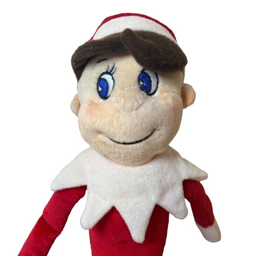Elf On Shelf Christmas Plush 15"  Brown Hair Blue Eyes Red Outfit Hat White 2005 - Picture 12 of 12