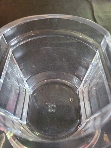 Vintage Italian Designer Lucite Ice Bucket Wine Chiller Faceted MCM Cube - Picture 10 of 11