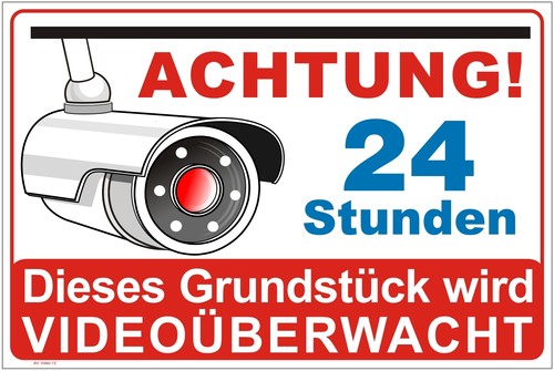 Schild Videoüberwachung Kamera Sicherheit Hinweisschild Alarm -PVC oder Aluverb. - Bild 15 von 40