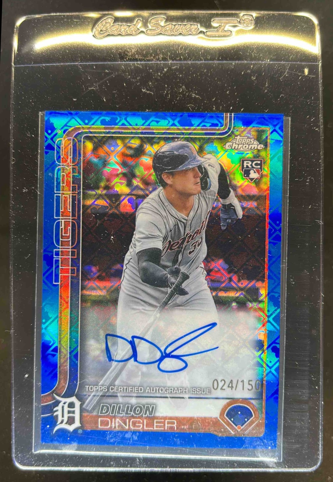 2025 Topps Chrome LogoFractor Dillon Dingler Rookie Auto Blue Refractor #24/150