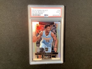 2016 Panini Select Malik Beasley 56 Rookie Silver Prizm PSA 9