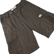 VINTAGE Y2K LEVI'S Cargo Shorts MEN'S SIZE 33 Brown 10.5 in Inseam Flap Pockets