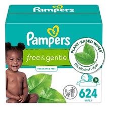 Free  Gentle Baby Wipes, 99 Water, Hypoallergenic, Unscented, 624 Baby Wipes