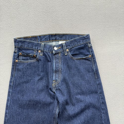 Jeans Levis 501 Para Hombre 30x34 Azul Denim Botón Mosca Pierna Recta Calce Original - Imagen 8 de 10