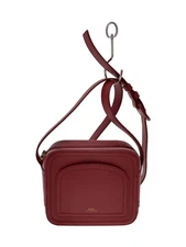A.P.C. Shoulder bag Leather Red Plain USED Free Shipping