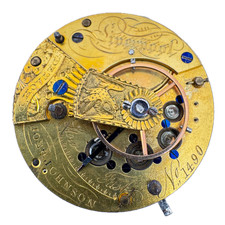 Antique 14s Josh Johnson Key Wind Pocket Watch Movement Liverpool Great Britain