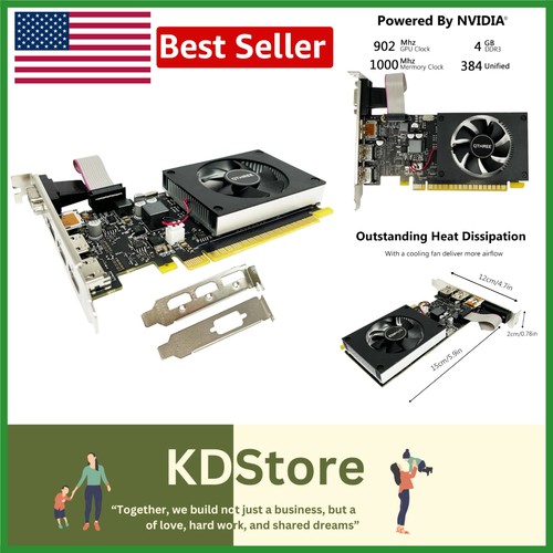 NVIDIA GeForce GT 730 4GB Low Profile Graphics Card with Multi-Monitor Support - Picture 1 of 8