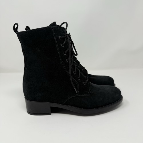 New La Canadienne Savanna Black Suede Waterproof Lace-up Ankle Boot Sz US 7 - Picture 2 of 10