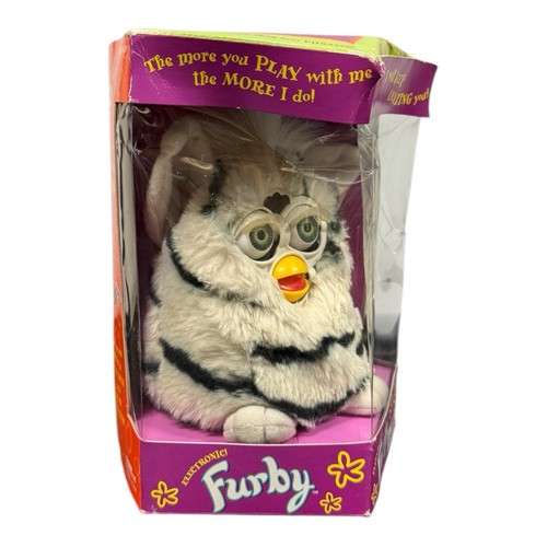 1998 Tiger Furby Zebra Stripes nero bianco 70-800 RARO NUOVO scatola sigillata - Foto 2 di 7