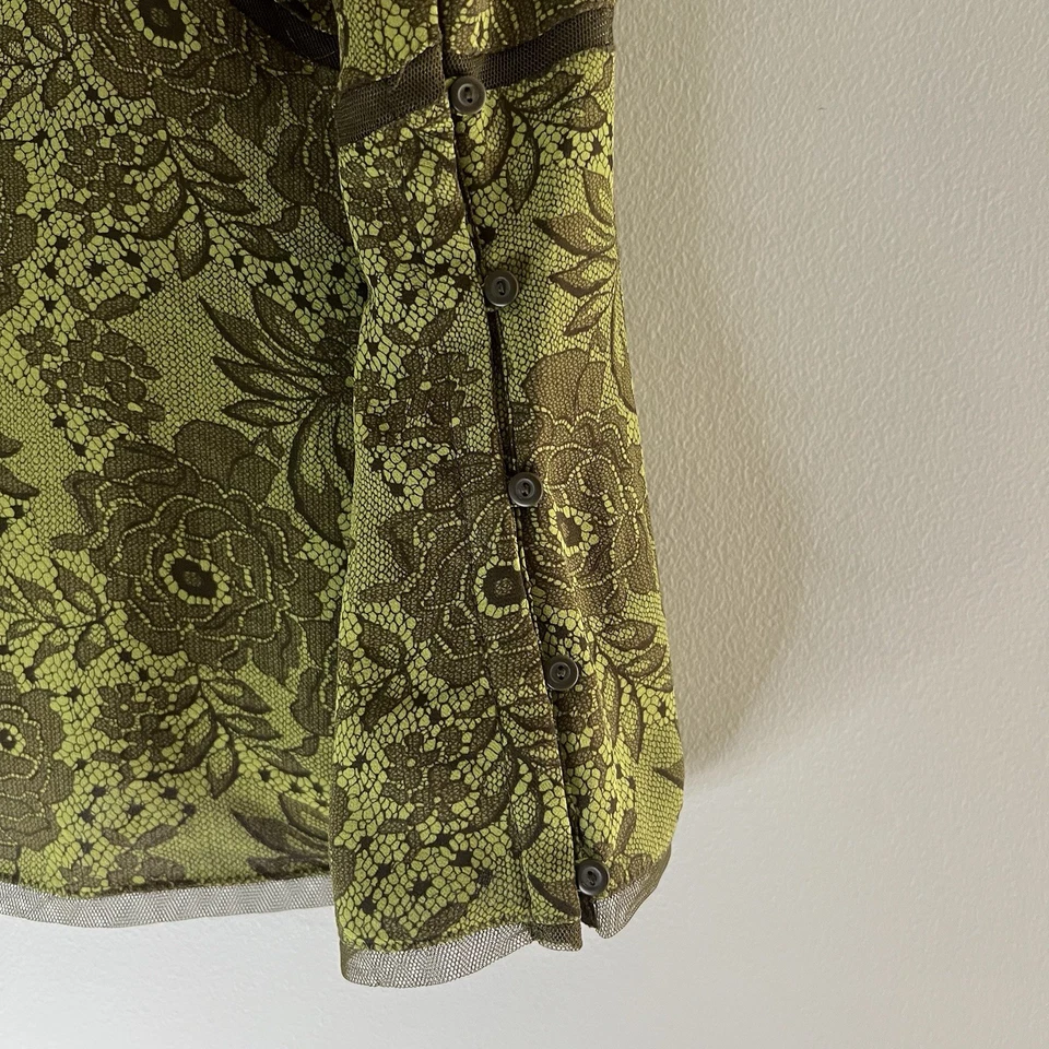 Top babydoll vintage años 90 y2k antiguo de encaje verde marino talla grande bosque de hadas grunge Foto 4 de 4