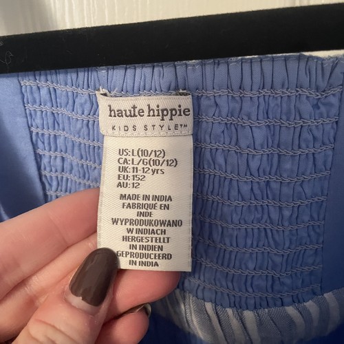 Haute Hippie Romper Girls Blue Large 10/12 Kids Shorts One Piece Summer Vacation - Picture 6 of 9