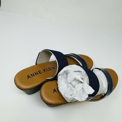 Nueva Sandalia Anne Klein Mujer Talla 11M Hart Slide Cuña Azul Comodidad Nueva en Caja - Imagen 9 de 9