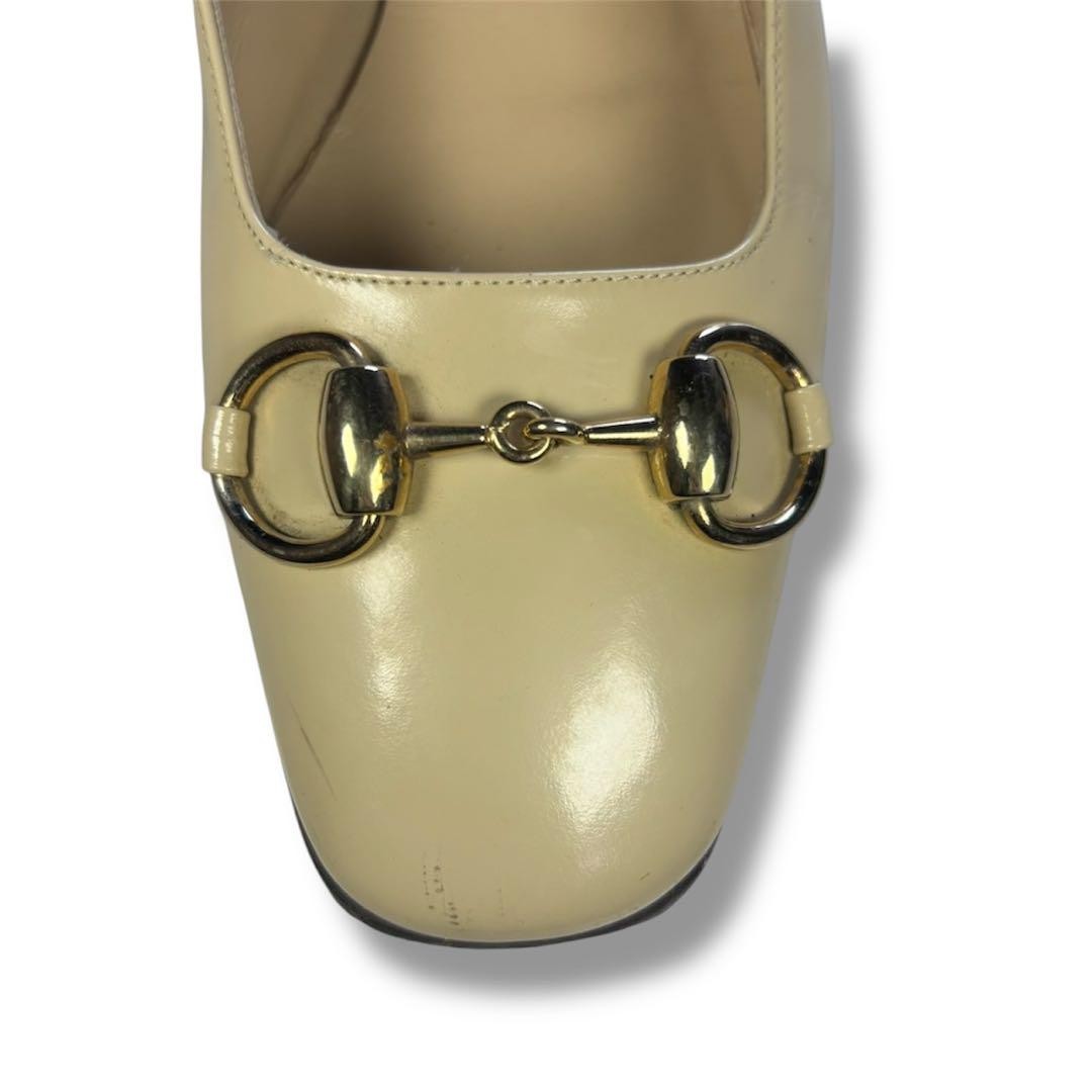 Gucci Horsebit Mid Heel Pumps Beige Leather Size 35.5 US About5.5 For Women thumbnail 22