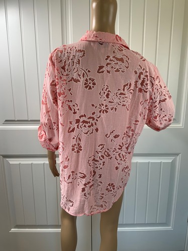 Hester & Orchard Damen Hemd mit Knopfleiste Gr. Lg Pink Coastal Grandma Eclectic - Bild 10 von 13