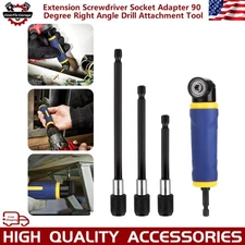 90°Right Angle Drill Adapter Extension Screwdriver Socket Holder Attachment Tool