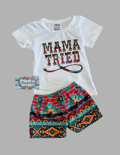 Aztec Mama Tried Baby Short Set: Western Outfit - Picture 5 of 8