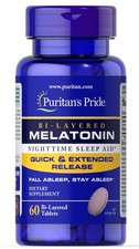 Puritan's Pride Bi-Layered Melatonin 5 mg - 60 Tablets