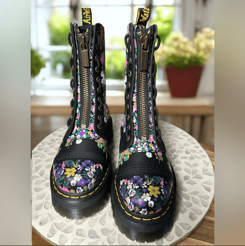 Dr. Martens Sinclair Hi Vintage Floral Boots Women’s 7 EU 38 Platform Zip Combat - Picture 6 of 13