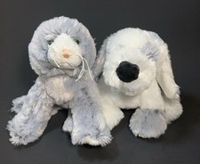 Ganz Webkinz Plush Lot of 2 Stuffed Animal Gray Cat Misty Puppy Dog NO CODES