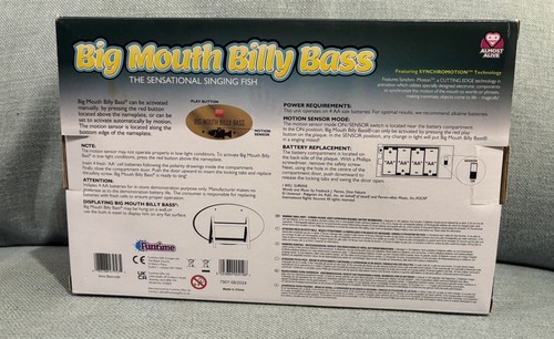 Big Mouth Billy Bass Fish Singing and Dancing Toys Electric Almost Alive Funtime - Picture 5 of 8