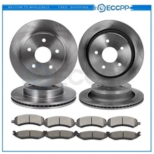 Ceramic Brake Pads And Rotors Front Rear For Chrysler Aspen 14-17 Ram 1500