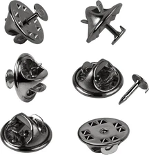 JANYUN 120 Pairs Butterfly Clutch Pin Backs Metal Tie Tacks 4mm Black