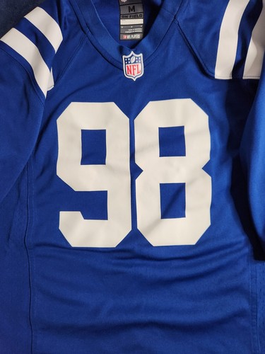 VTG Robert Mathis Indianapolis Colts Nike Jersey #98 Mens Size Medium Blue White - Picture 4 of 10