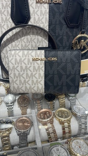 MICHAEL KORS JET SET TRAVEL MEDIUM BIFOLD ZIPPER COIN WALLET MK COLORBLOCK - Bild 1 von 21