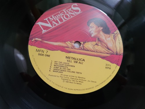 Metallica Kill' 'em All 1983 UK Music For Nations Vinyl 1st Press + Innersleeve - Picture 8 of 8