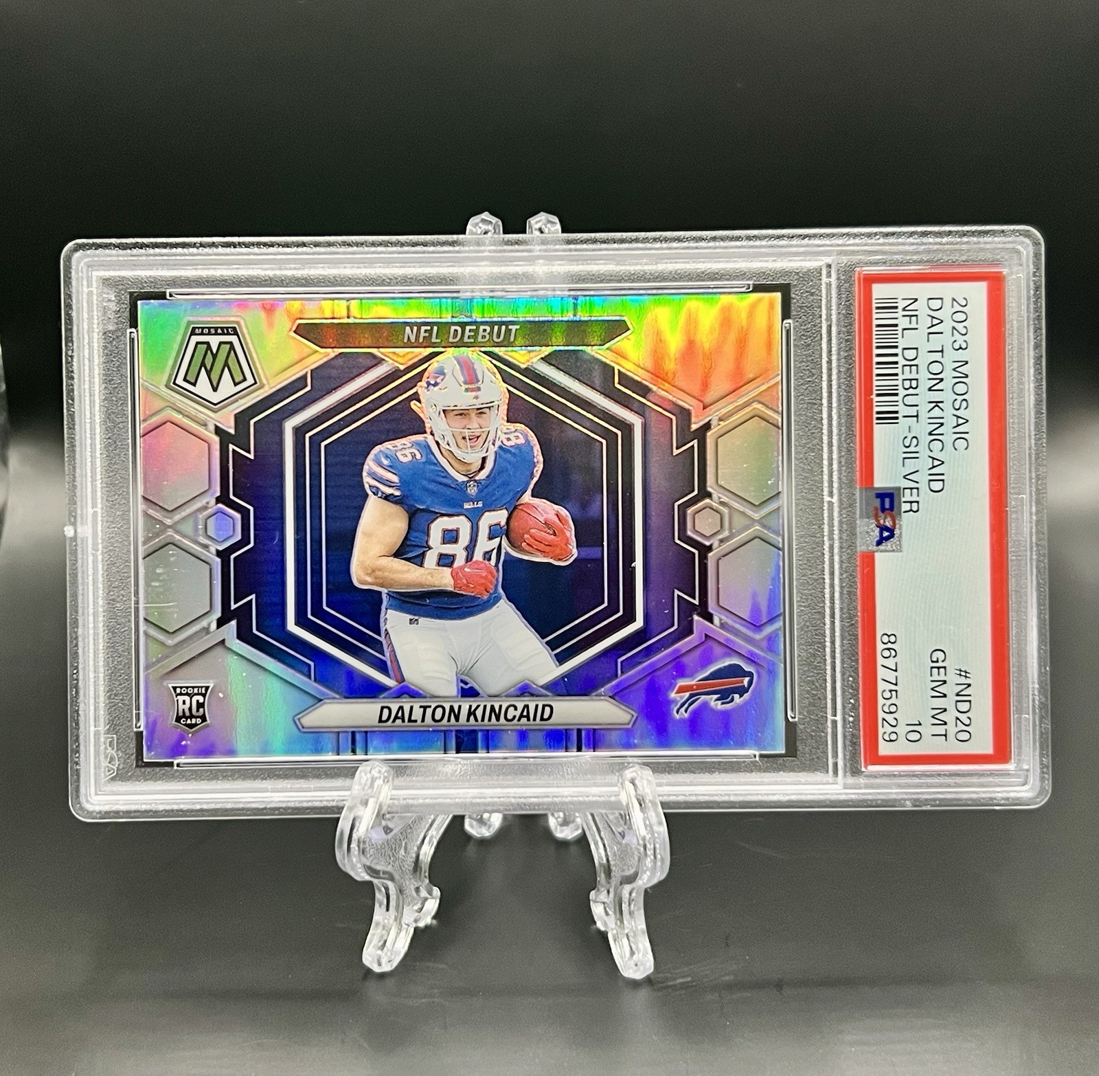 Dalton Kincaid 2023 Panini Mosaic Silver Prizm NFL Debut #ND-20 Buffalo Bills RC