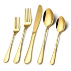Gold Silverware Flatware Set for 8, 40 Piece Stainless Steel Cutlery Set With...