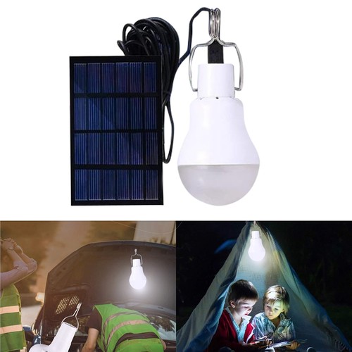 2x LED Solar Lampe Glühbirne Solarleuchte Außen Campinglampe Garten Beleuchtung - Bild 5 von 14