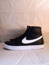 Nike Blazer Mid ’77 Black W/ White Leather High Top Sneakers Size 7Y (W8.5) 